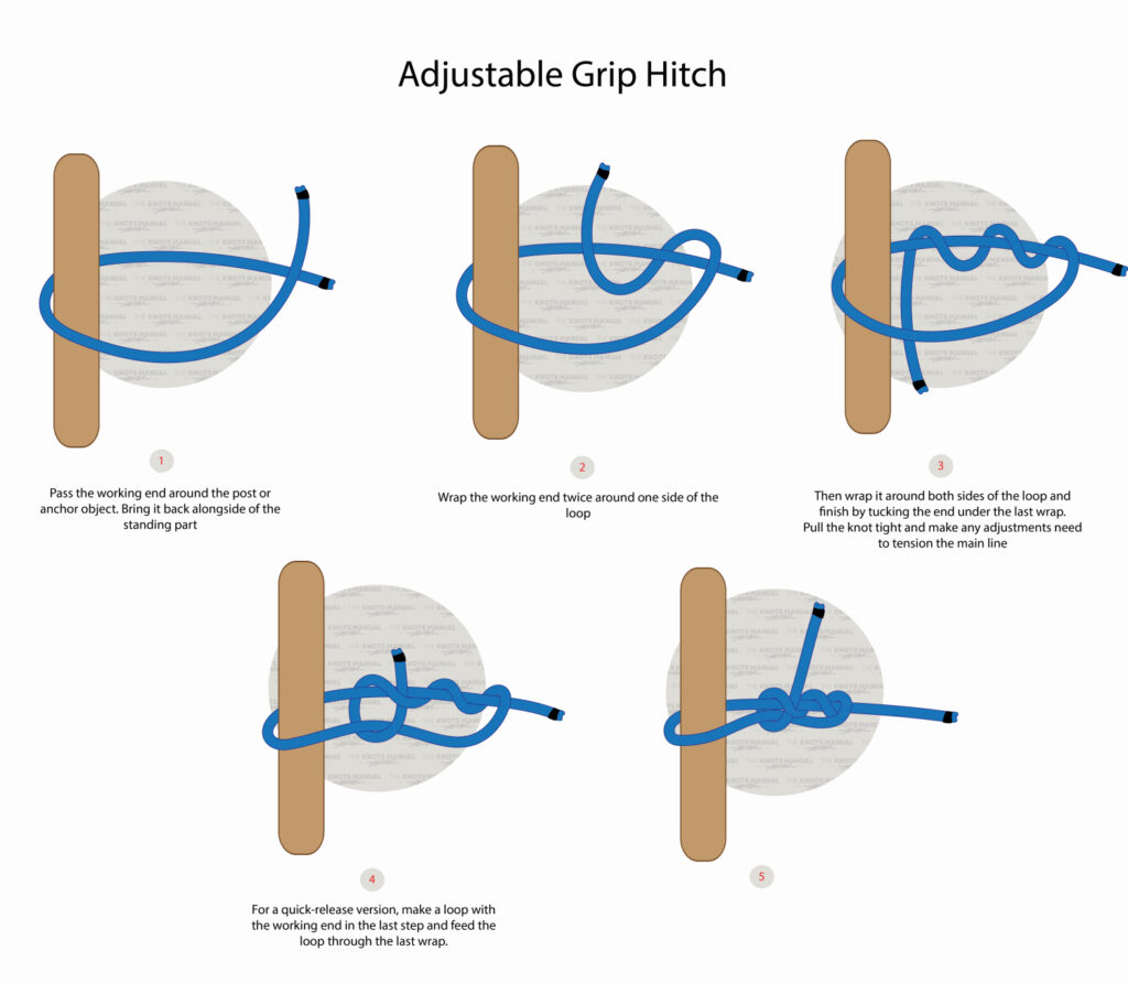 How to Tie an Adjustable Grip Hitch: Illustrated Guide