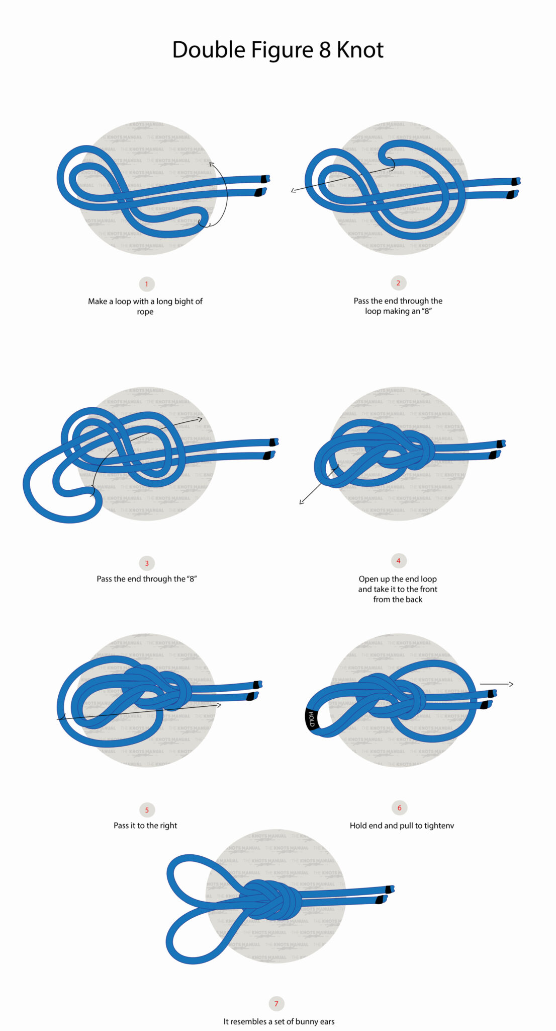 How to Tie a Double Figure 8 Loop Knot (Bunny Ears, Super 8)