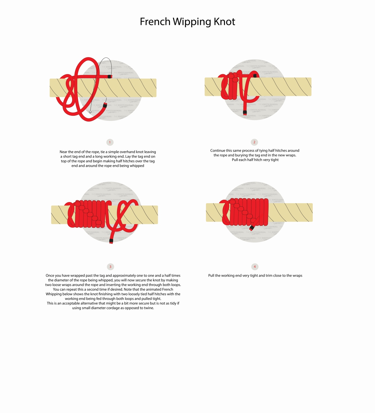 french whipping knot step by step