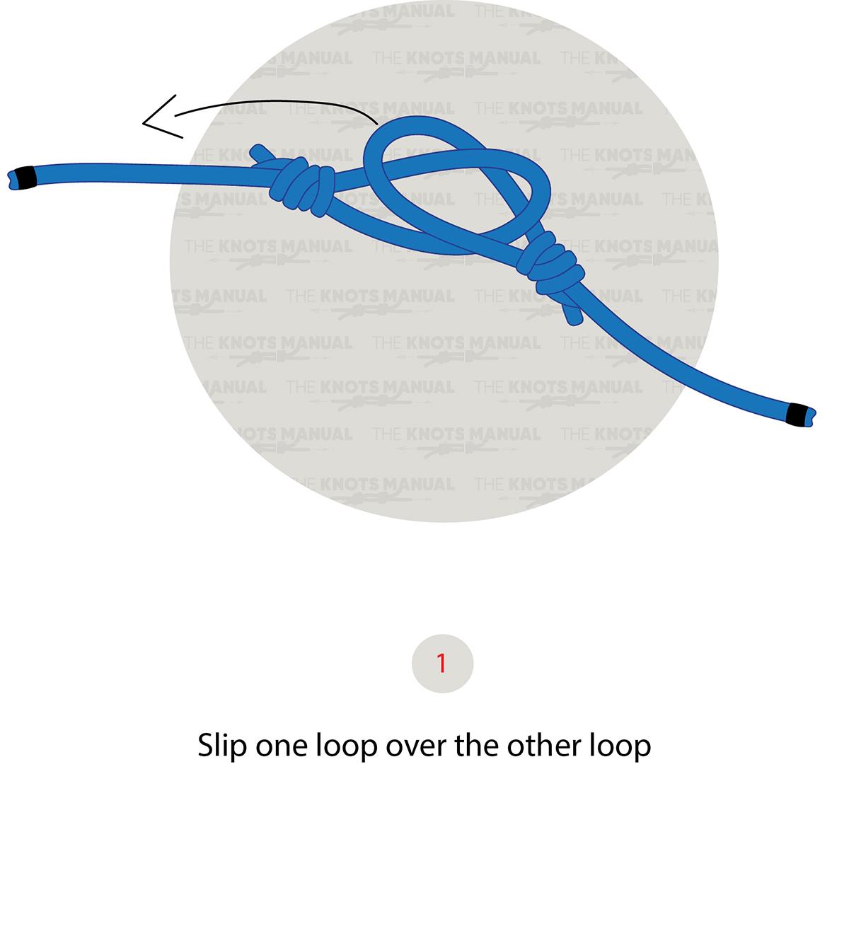 Loop to loop knot step 1