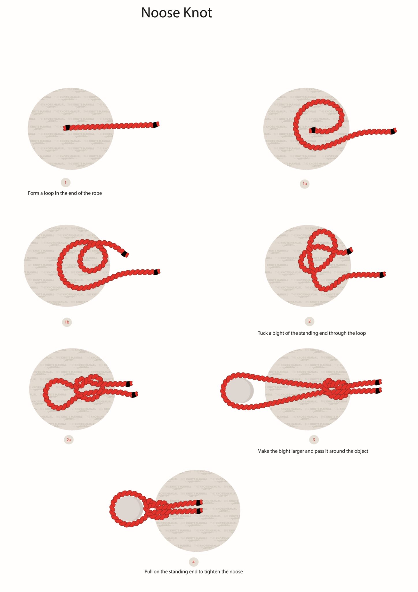 Illustrated Guide How to Tie a Noose Knot