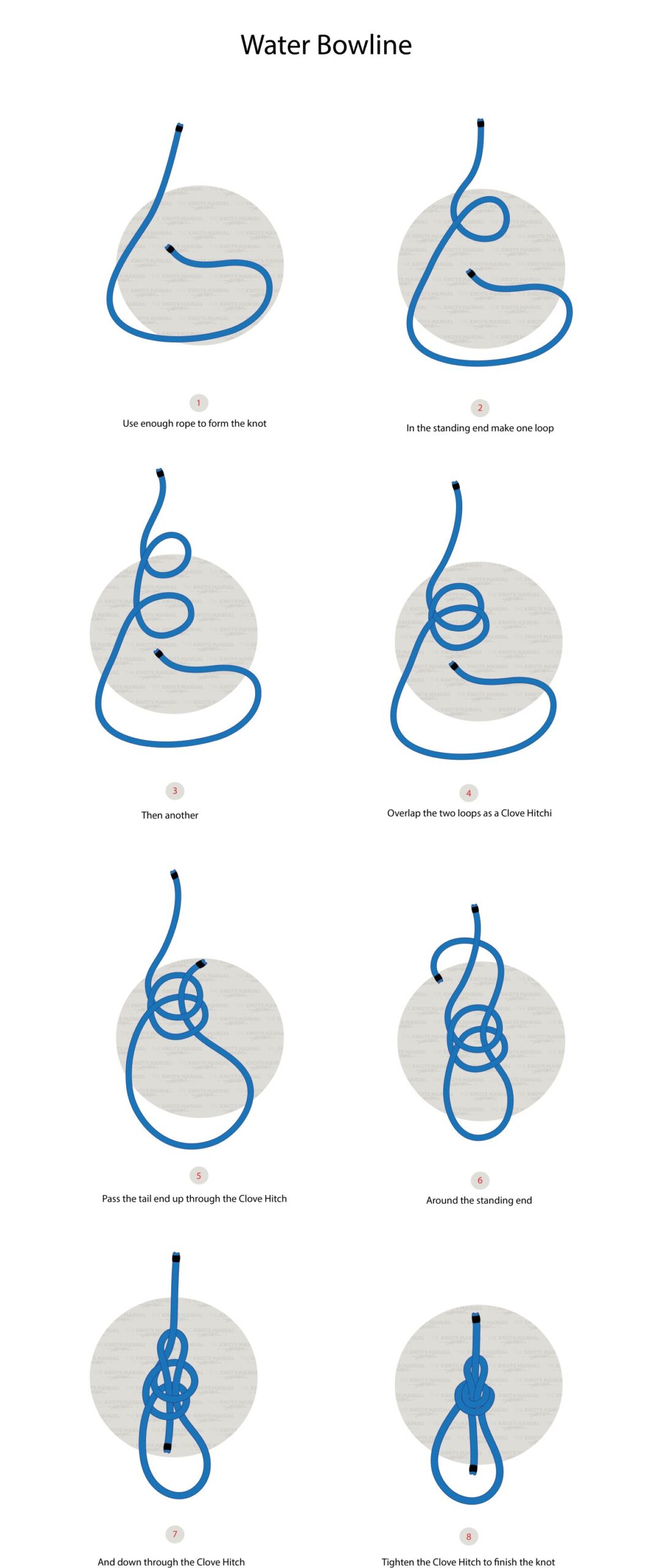 water bowline knot step by step